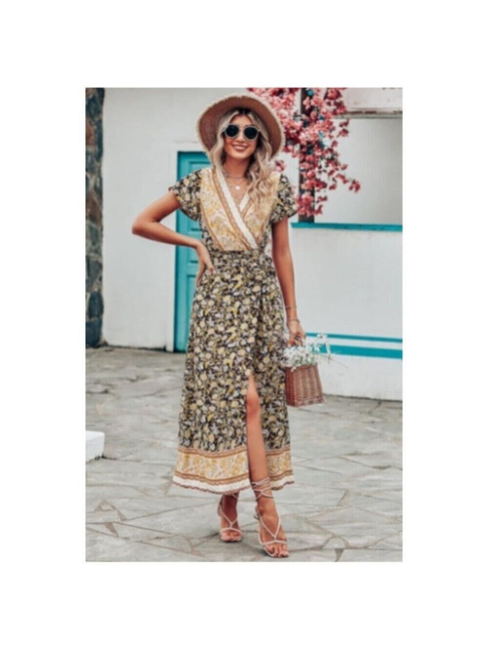 ✨Prettygarden Women Boho Summer Maxi Dress L NWT